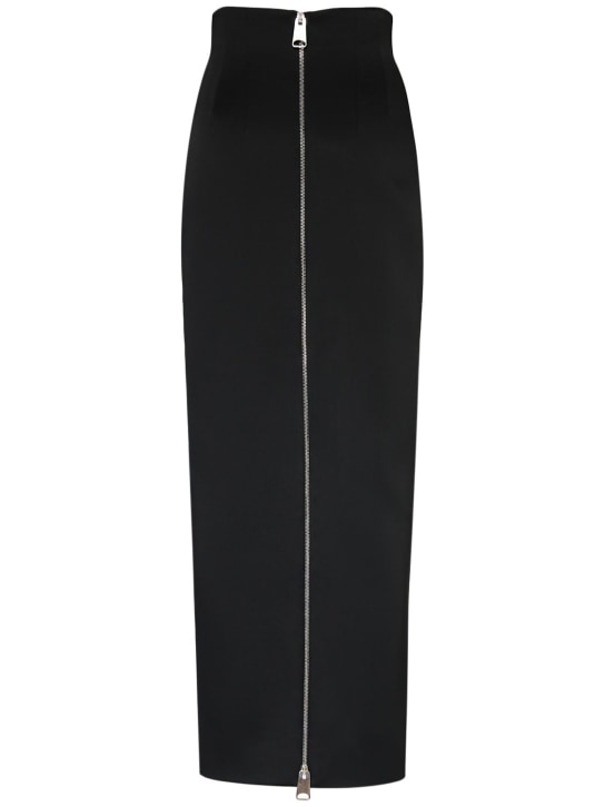 Khaite: Ruddy zipped long skirt - Siyah - women_0 | Luisa Via Roma