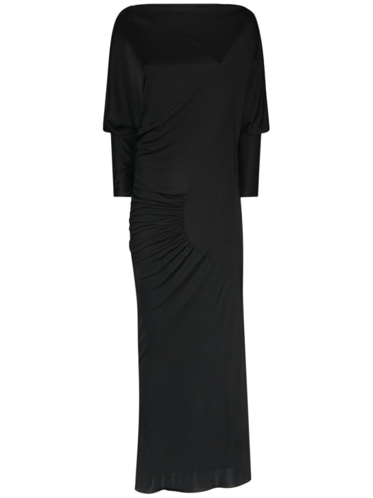 Khaite: Oron viscose midi dress - Black - women_0 | Luisa Via Roma