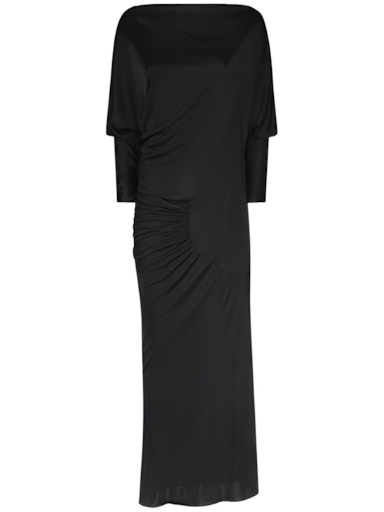 Khaite: Vestito midi Oron in viscosa - women_0 | Luisa Via Roma