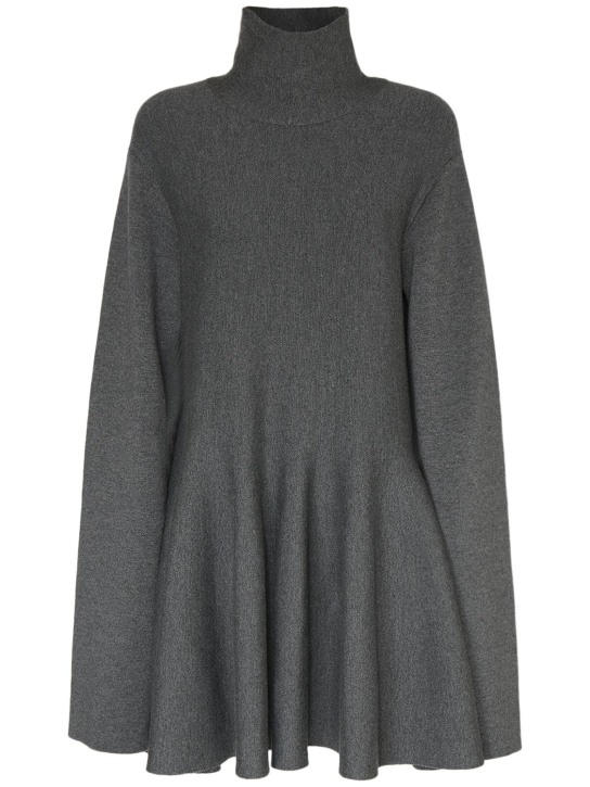 Khaite: Clarice knitted wool mini dress - Grey - women_0 | Luisa Via Roma