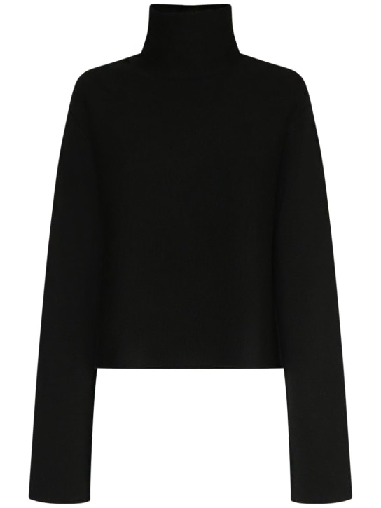 Khaite: Sree wool turtleneck sweater - Black - women_0 | Luisa Via Roma
