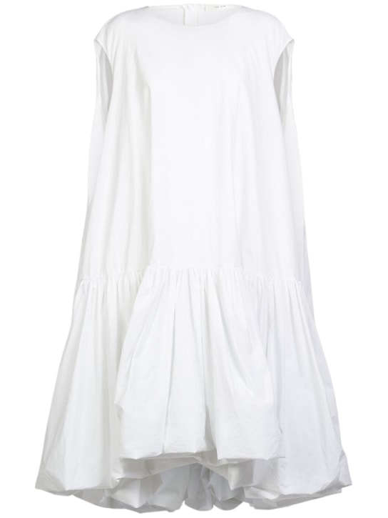 The Row: Tadao ruffled poplin midi dress - Off White - women_0 | Luisa Via Roma