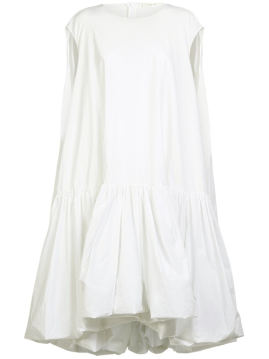 The Row: Vestito midi Tadao in popeline con ruches - Off White - women_0 | Luisa Via Roma