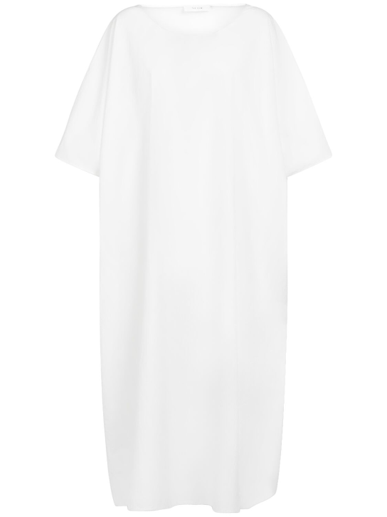 The Row: Isora cotton & silk midi dress - Off White - women_0 | Luisa Via Roma