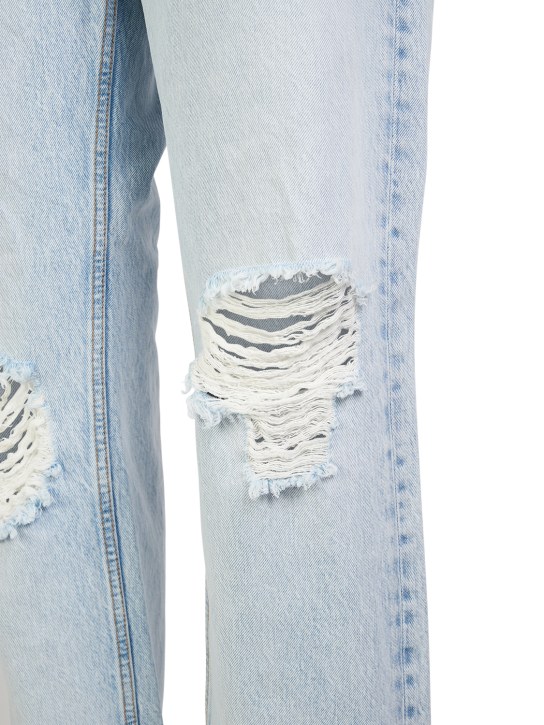 The Row: Carel distressed midrise straight jeans - women_1 | Luisa Via Roma
