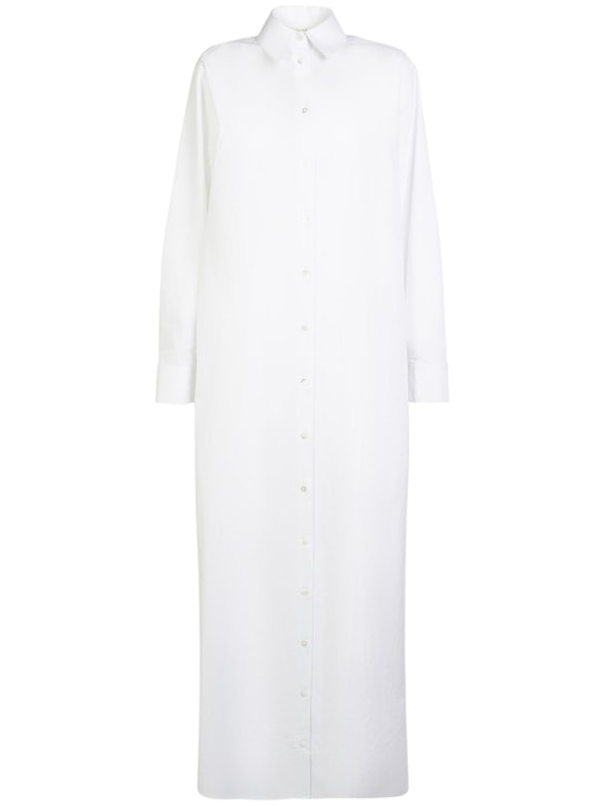 The Row: Izumi poplin long shirt dress - Off White - women_0 | Luisa Via Roma