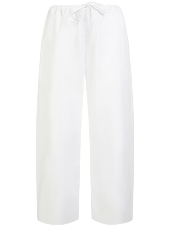The Row: Pantaloni dritti Jugi in popeline - Off White - women_0 | Luisa Via Roma
