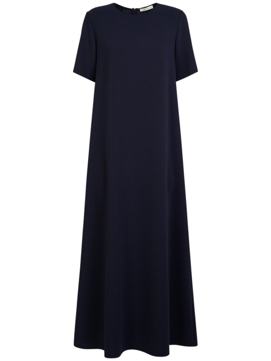The Row: Robi wide satin long dress - Lacivert - women_0 | Luisa Via Roma