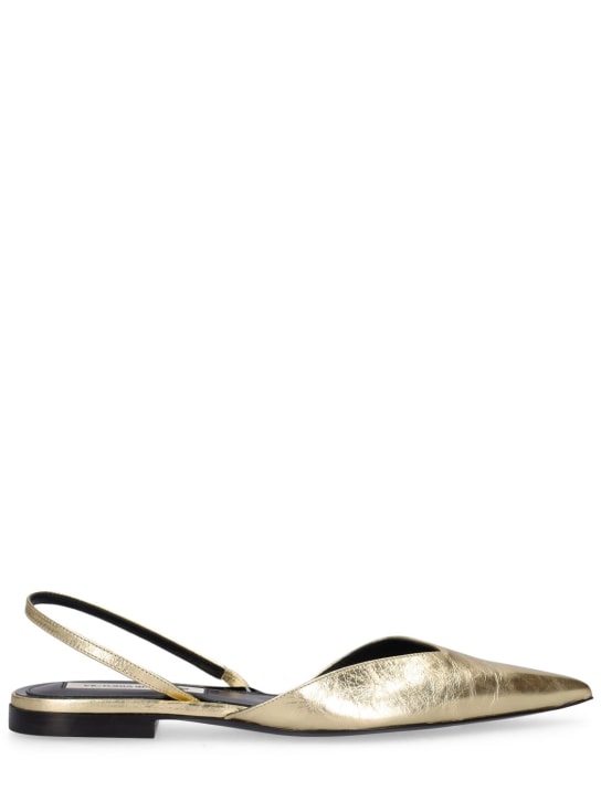 Victoria Beckham: Zapatos planos destalonados de piel metalizada - Dorado Claro - women_0 | Luisa Via Roma