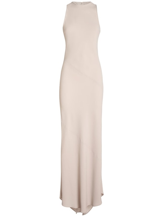 AMI Paris: Viscose blend sleeveless long dress - Bej - women_0 | Luisa Via Roma
