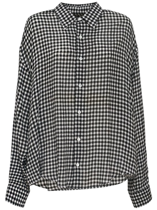 AMI Paris: Checked viscose boxy shirt - women_0 | Luisa Via Roma