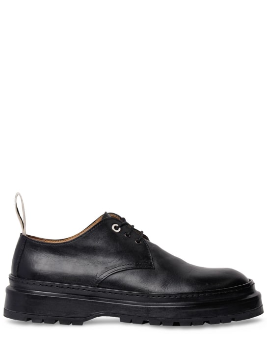 Jacquemus: Zapatos de piel con cordones - Negro - men_0 | Luisa Via Roma