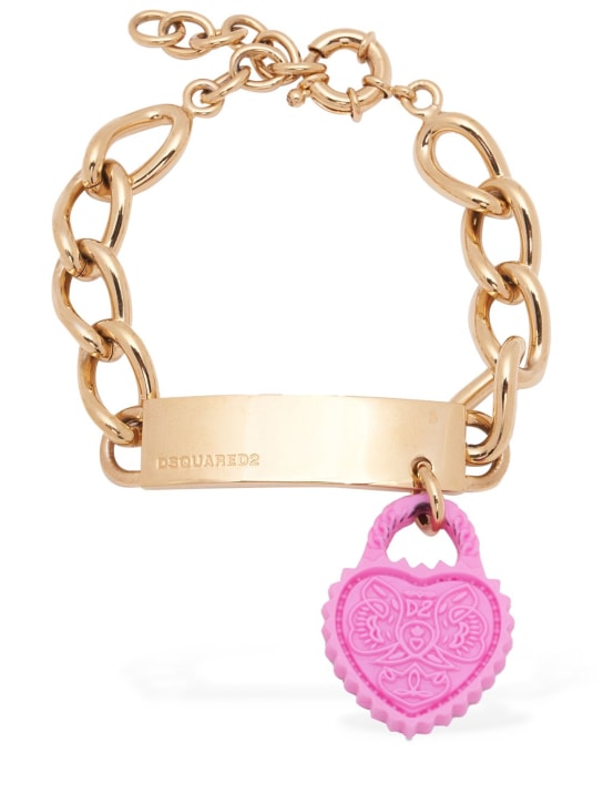 Dsquared2: Open Your Heart bracelet - Gold/Pink - women_0 | Luisa Via Roma