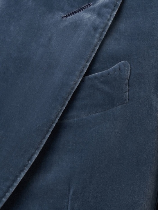 Tom Ford: Atticus compact light velvet blazer - Avian Blue - men_1 | Luisa Via Roma