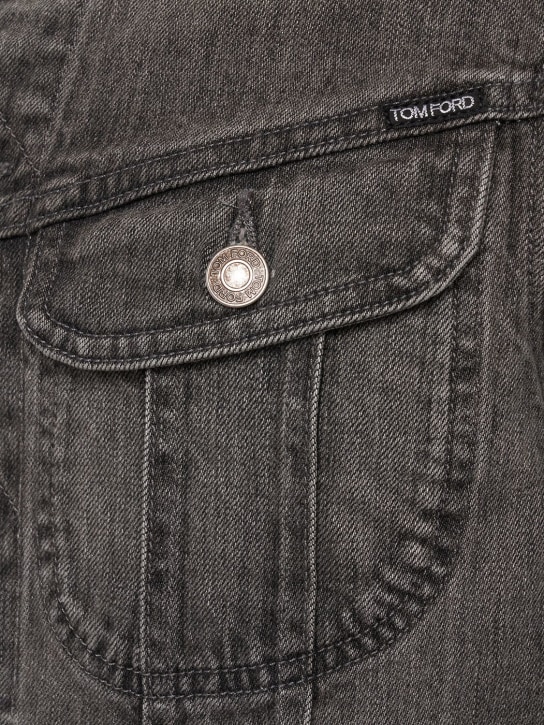 Tom Ford: Icon 스트레치 데님 재킷 - 연한 그레이 - men_1 | Luisa Via Roma