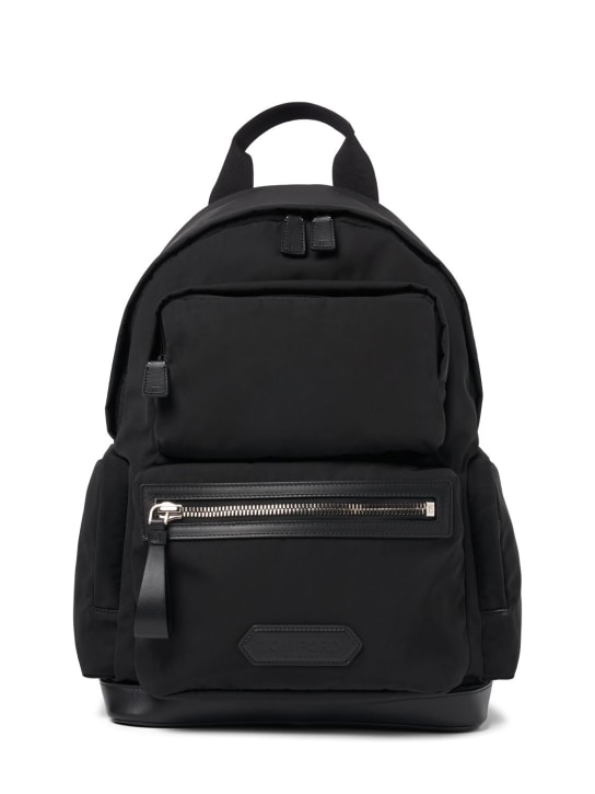 Tom Ford: Recycled nylon & leather backpack - men_0 | Luisa Via Roma