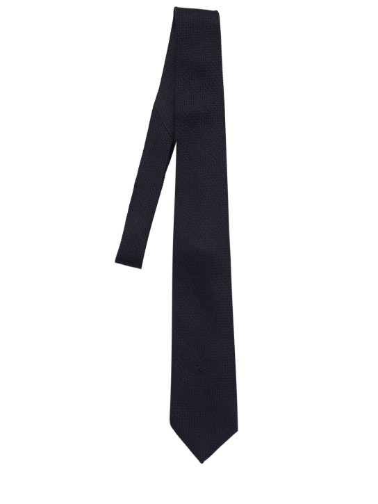 Tom Ford: 8cm Blade silk tie - Ink Blue - men_0 | Luisa Via Roma