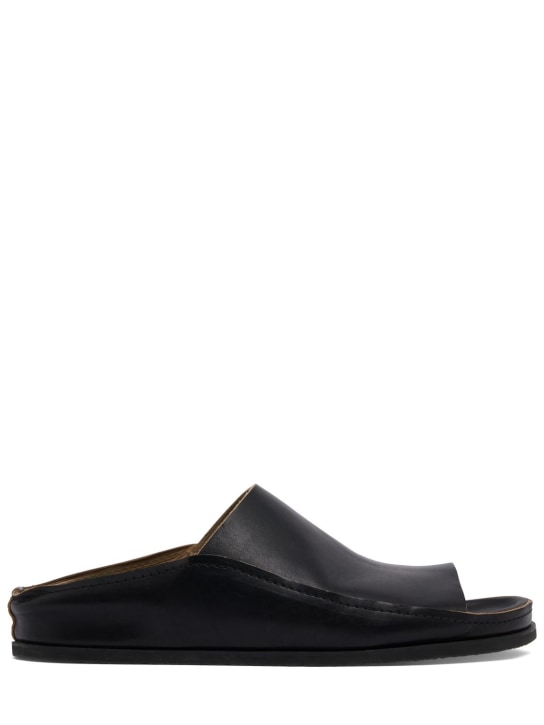Lemaire: Fussbett leather sandals - Black - men_0 | Luisa Via Roma