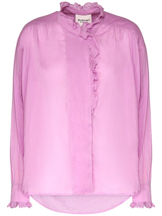 Marant Etoile: Pamias ruffled cotton shirt - Pink - women_0 | Luisa Via Roma