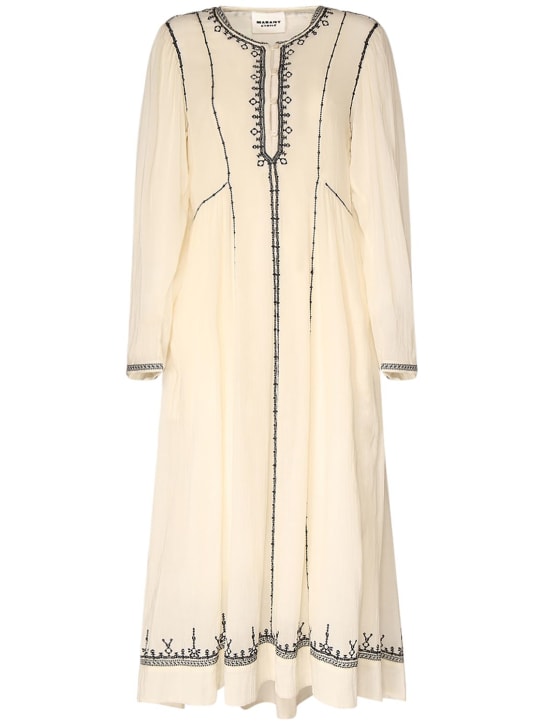 Marant Etoile: Vestido caftán de algodón bordado - Ecrú - women_0 | Luisa Via Roma