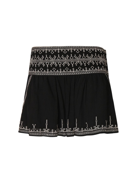 Marant Etoile: Picadilia cotton mini skirt - Siyah - women_0 | Luisa Via Roma