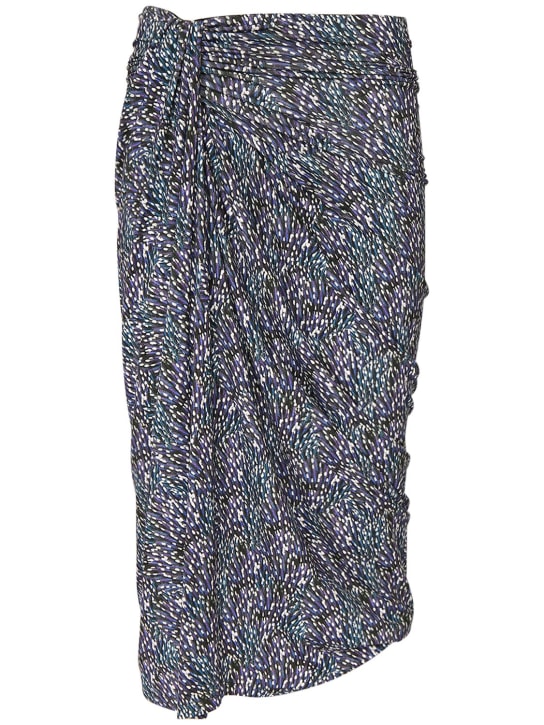 Marant Etoile: Jeldia印花粘胶纤维混纺迷笛半身裙 - 蓝色/多色 - women_0 | Luisa Via Roma