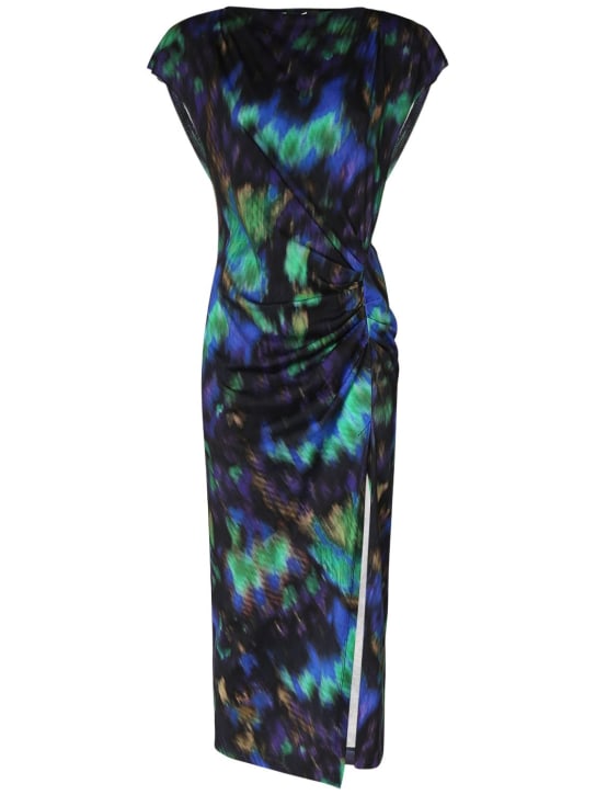 Marant Etoile: Vestido maxi de algodón - Azul/Verde - women_0 | Luisa Via Roma
