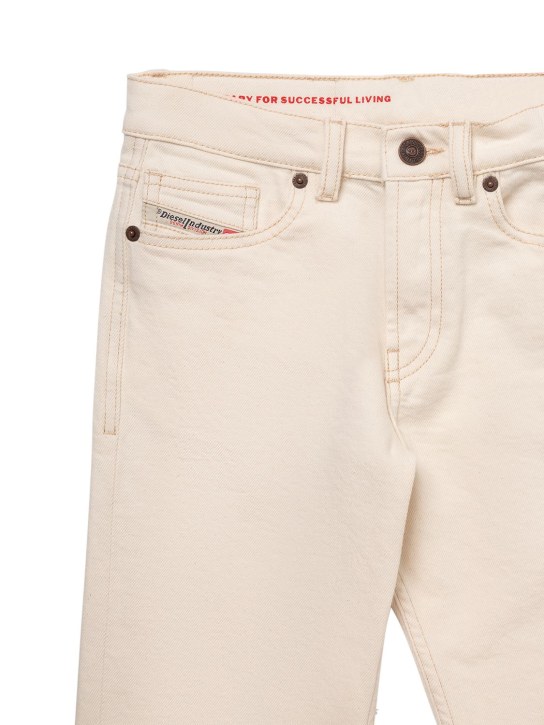 Diesel Kids: 5 pocket cotton jeans - White - kids-boys_1 | Luisa Via Roma