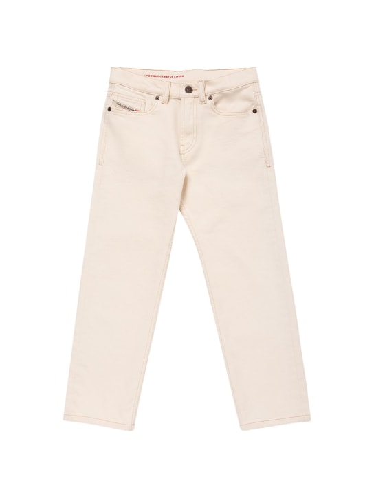 Diesel Kids: Jeans de algodón de 5 bolsillos - Blanco - kids-boys_0 | Luisa Via Roma