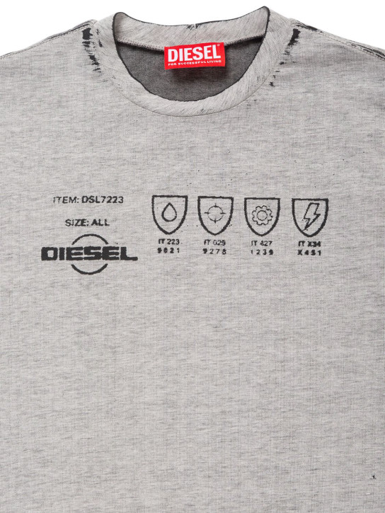 Diesel Kids: Camiseta de algodón jersey - Negro - kids-boys_1 | Luisa Via Roma
