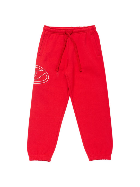 Diesel Kids: Pantalones de felpa de algodón - Rojo - kids-boys_0 | Luisa Via Roma