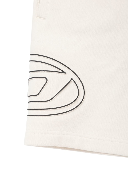 Diesel Kids: Shorts deportivos de algodón con logo - Blanco - kids-boys_1 | Luisa Via Roma