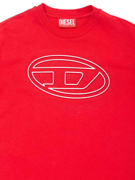 Diesel Kids: Cotton logo t-shirt - Red - kids-boys_1 | Luisa Via Roma