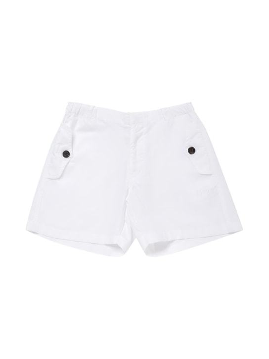 N°21: Cotton poplin pocket shorts - Beyaz - kids-girls_0 | Luisa Via Roma