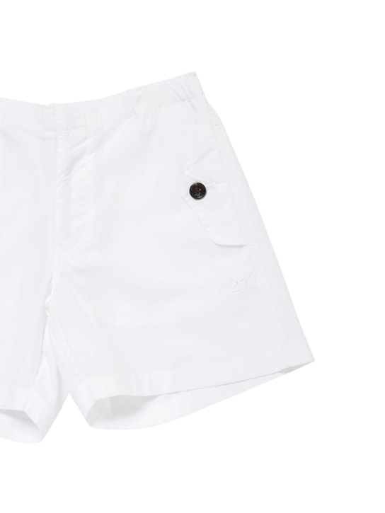 N°21: Cotton poplin pocket shorts - Beyaz - kids-girls_1 | Luisa Via Roma