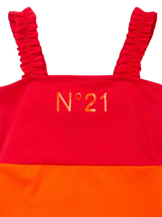 N°21: Maillot de bain une pièce en lycra imprimé logo - Multicolore - kids-girls_1 | Luisa Via Roma