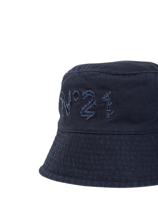N°21: Cotton bucket hat w/logo - Navy - kids-boys_1 | Luisa Via Roma
