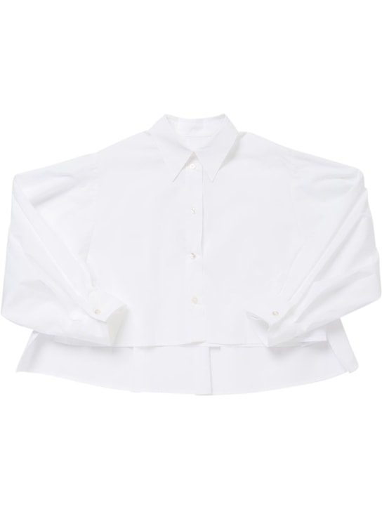 MM6 Maison Margiela: Cotton poplin shirt - White - kids-girls_0 | Luisa Via Roma