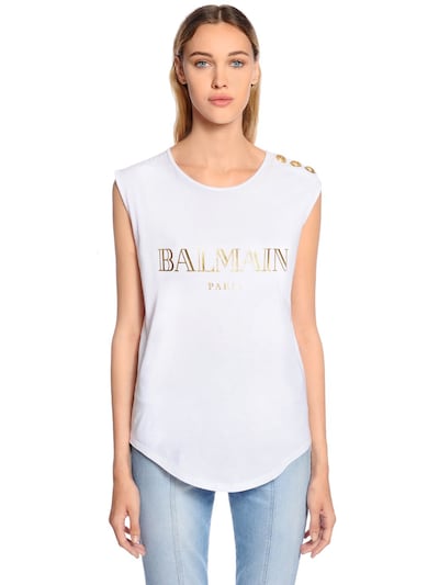 balmain t shirt sleeveless