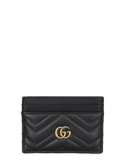 Gucci - Gg marmont quilted leather card holder - Black | Luisaviaroma