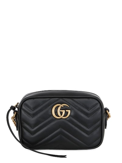 Gucci - Mini gg marmont  leather camera bag - Black | Luisaviaroma