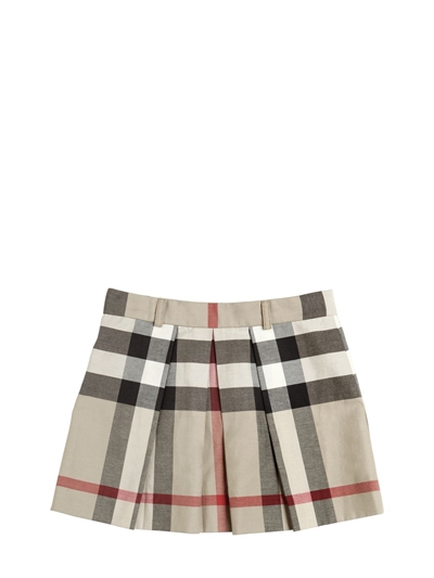 格纹纯棉华达呢裙子