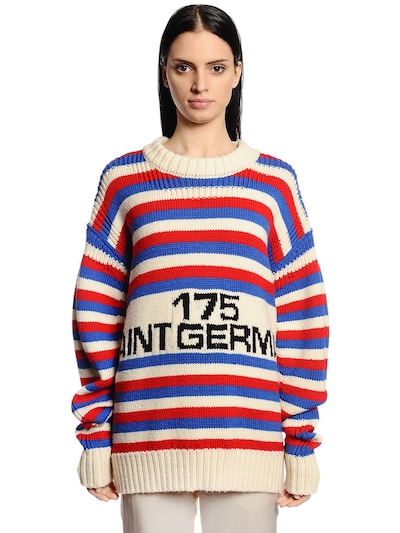 SONIA RYKIEL, Oversized 175 saint germain wool sweater, Red/white ...