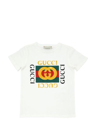 Transformer skridtlængde væske Logo print cotton jersey t-shirt - Gucci - Girls | Luisaviaroma