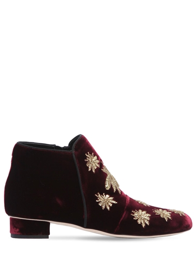velvet ankle boots