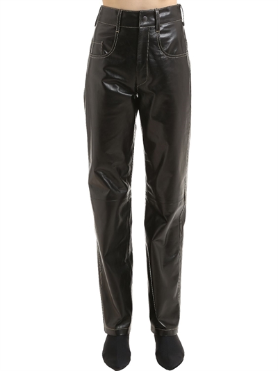 Vejas - Leather pants w/ contrasting 