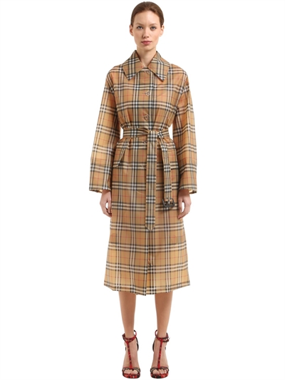 burberry - "runway ss18"复古格纹雨衣 - 多色