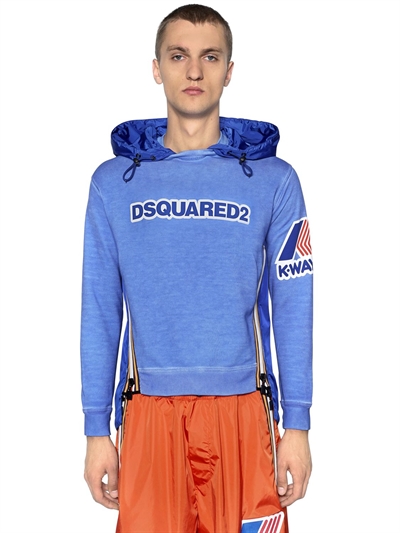 k-way连帽平纹&尼龙卫衣