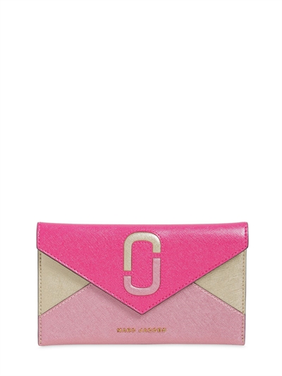 marc jacobs - "liaise"saffiano皮革信封包 - 桃红色