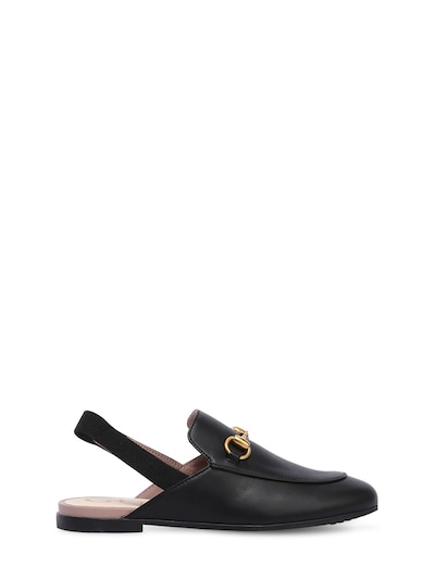 Gucci - Horsebit smooth leather mules 